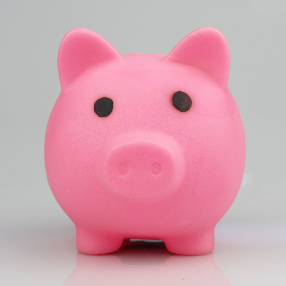 Face of a pink piggy bank
